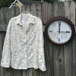 Embroidered Ivory blouse.